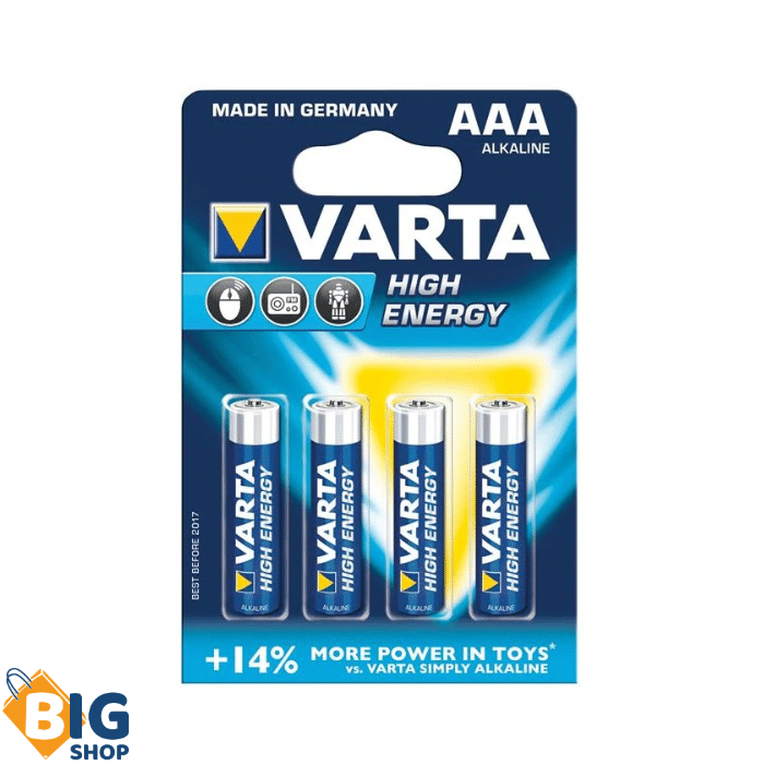Батерии Varta 1.5V Алкални High Energy LR03 ААА 4/1
