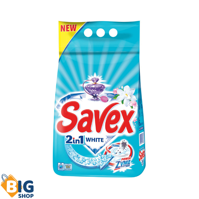 Прашок за перење Savex 8кг Parfum Lock 2in1 White