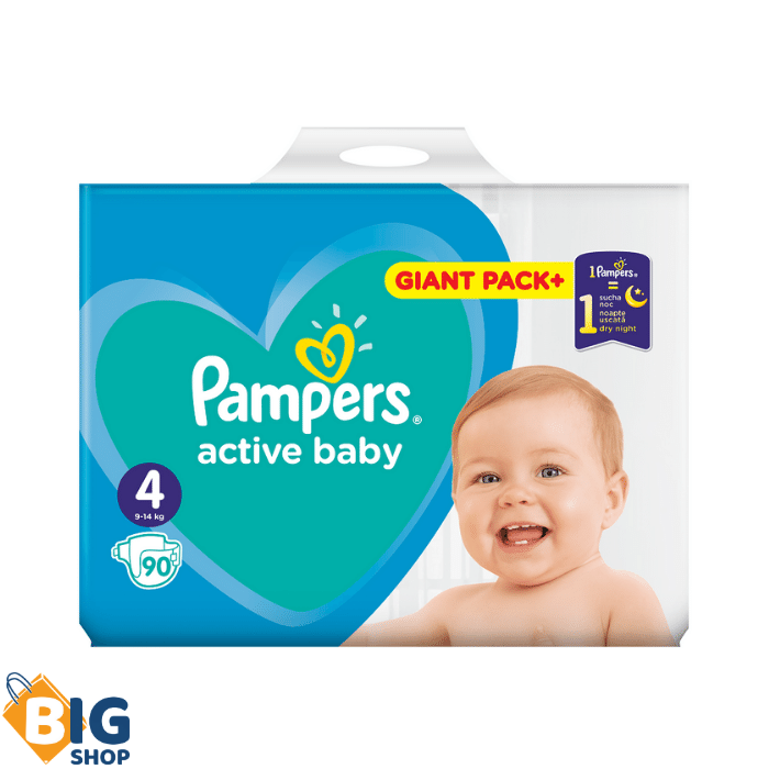 Пелени Pampers 90пар. Active Giant Pack No.4 (9-14кг)